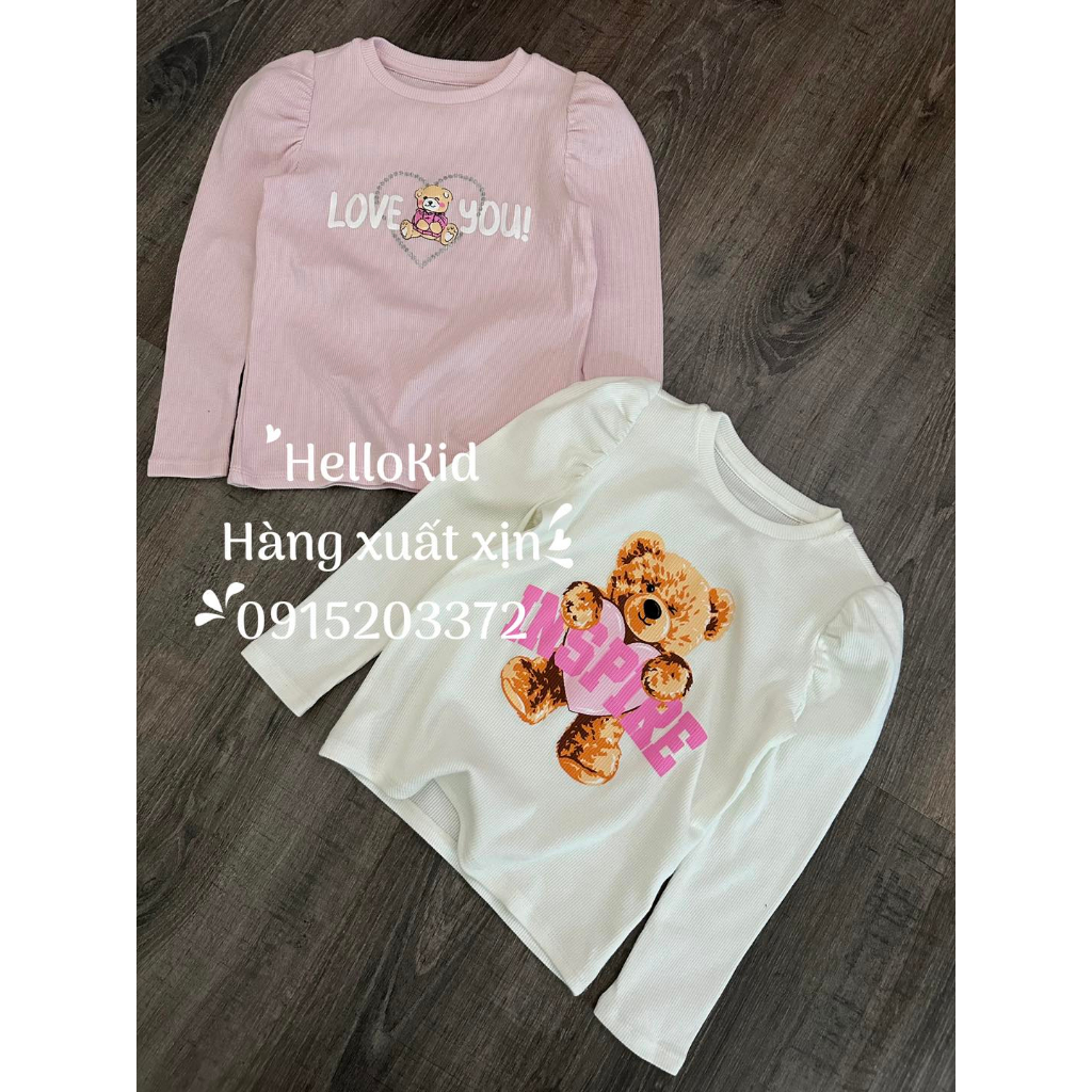 Áo thun gân gấu teddy gzj cho bé