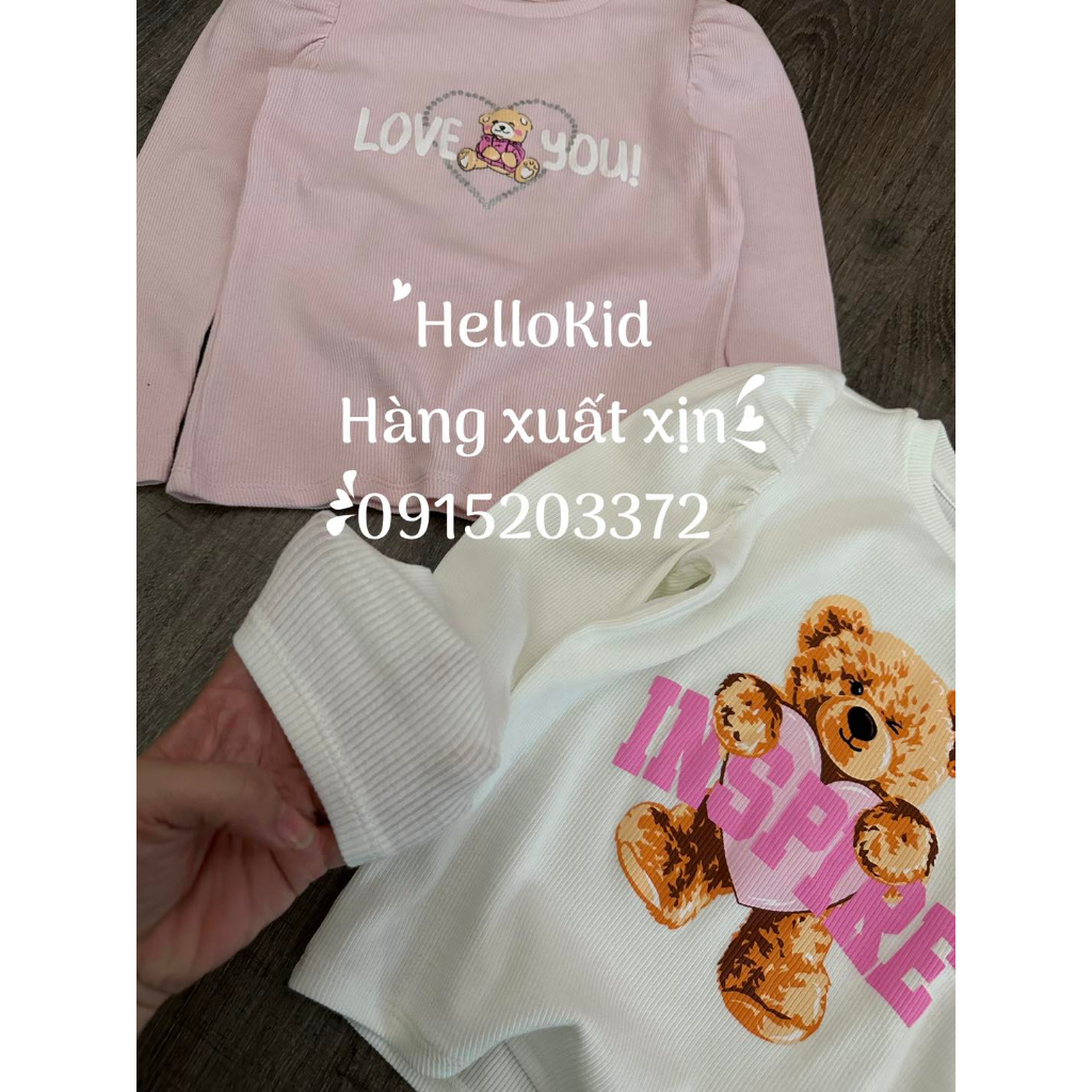 Áo thun gân gấu teddy gzj cho bé