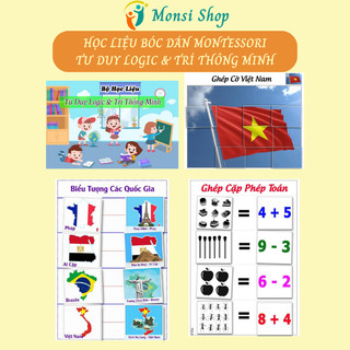 Học Liệu Bóc Dán Tư Duy Logic & Trí Thông Minh Montessori cho bé từ 4-5 tuổi - [Matching Book]