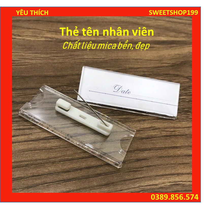 Thẻ tên ghim cài mica, Thẻ tên nhân viên ghim cài