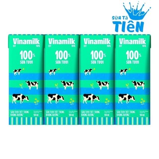 Sữa tươi tiệt trùng Vinamilk Không đường hộp 180ml (4 hộp) "GIÁ BÁN ĐÃ TRỪ KHUYẾN MÃI"
