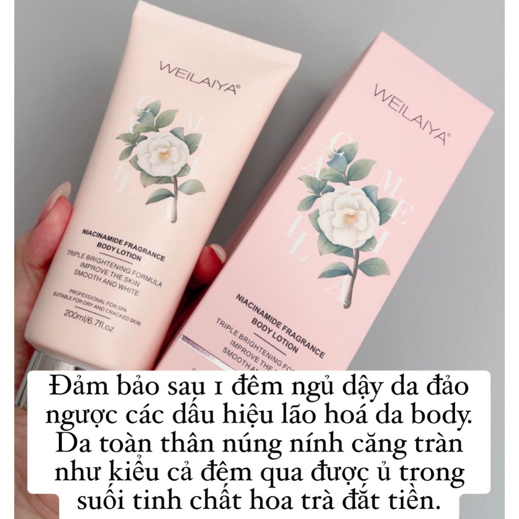 Serum dưỡng trắng, cấp ẩm Body Lotion Hoa Trà Weilaiya tuýp 200ml
