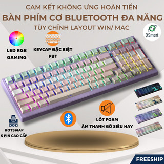 Bàn Phím Cơ Bluetooth Không Dây XM98 PRO LED RGB Cao Cấp Hotswap 5 Pin, Lót Foam, PIN Trâu
