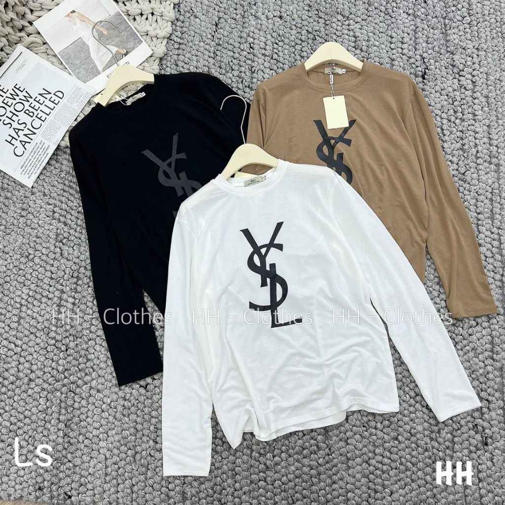 Áo thun giấy tay dài in logo basic hot hit