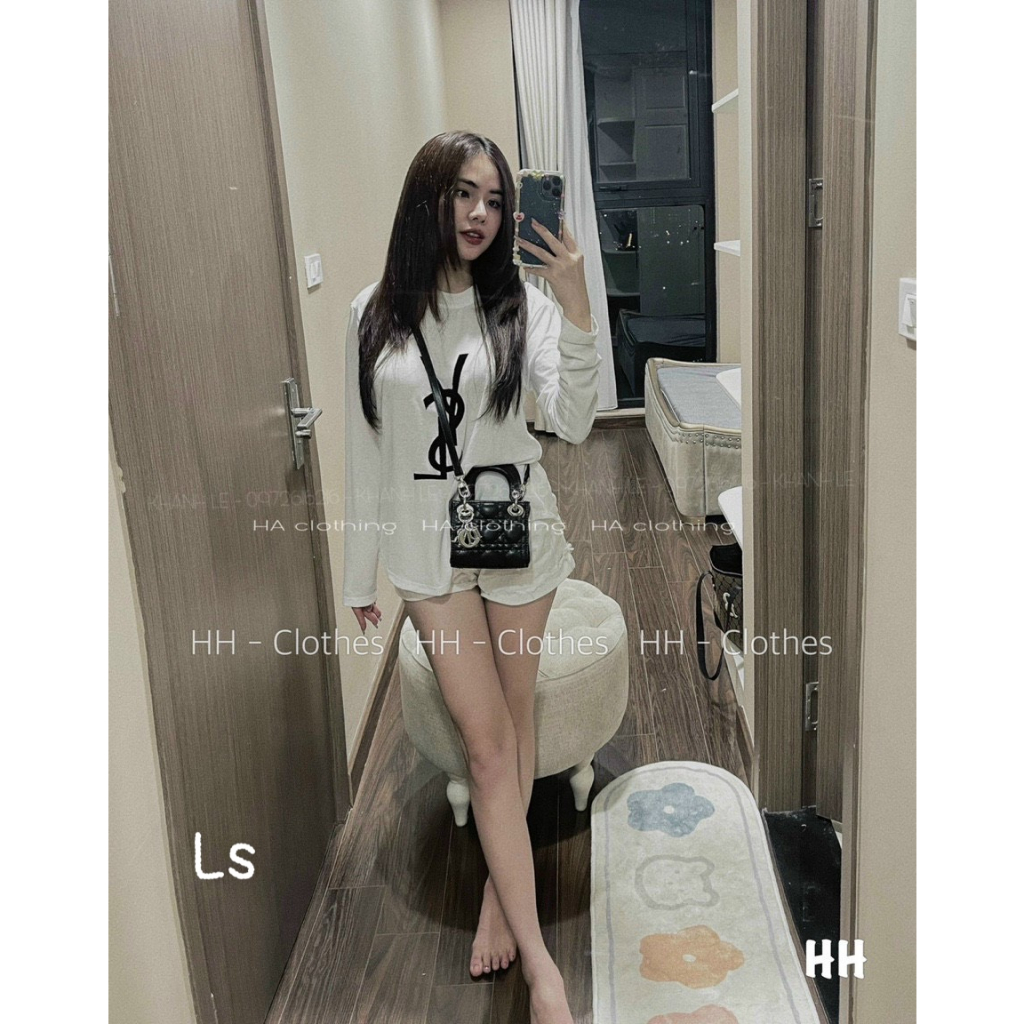 Áo thun giấy tay dài in logo basic hot hit