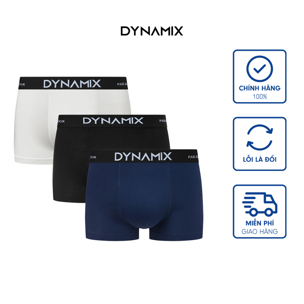 Combo 3 quần boxer nam VIGOROUS, chất vải Bamboo kháng khuẩn, khử mùi - Thương hiệu DYNAMIX