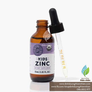 Kẽm hữu cơ trẻ em dạng lỏng vimergy organic zinc kids, 55ml