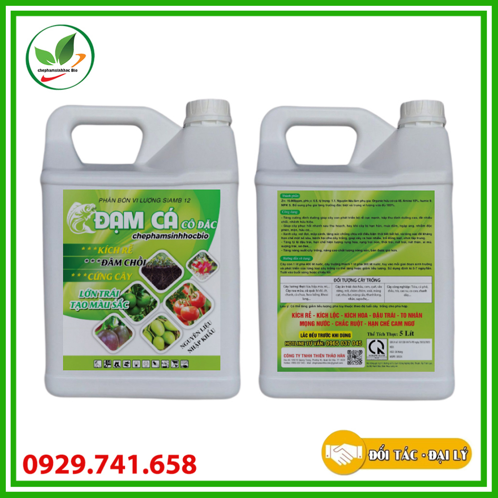 Phân đạm cá đậm đắc hữu cơ sinh học Bio. Can 5 Lít