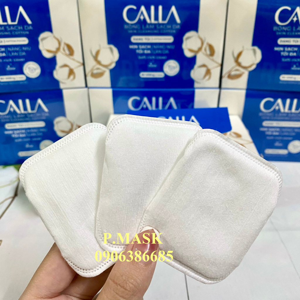 Bông tẩy trang Bông Bạch Tuyết CALLA XỎ NGÓN Dạng Túi, làm sạch da 80 miếng / hộp