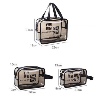 Set 3 túi trong suốt đựng đồ, mỹ phẩm du lịch thời trang