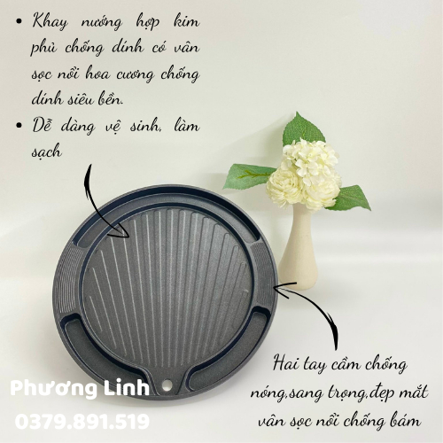 Vỉ Nướng Bếp Từ Kitchen Flower NY-3563 35 CM Siêu Bền Dẫn Nhiệt Tốt - Hàng Chính Hãng Bảo Hành 24 Tháng
