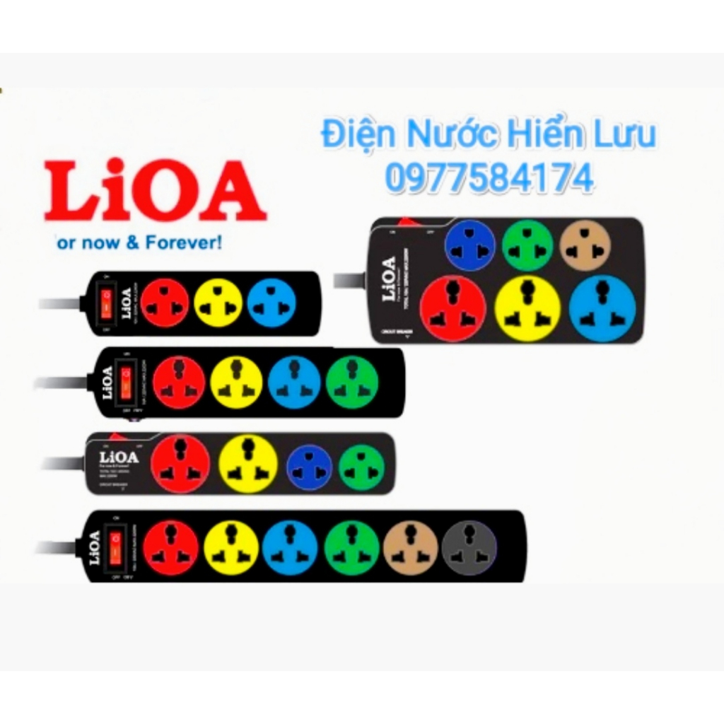 Ổ Cắm Điện Có Dây LIOA (loại mới) 3/ 4/ 6 Lỗ - Bảo Hành Chính Hãng