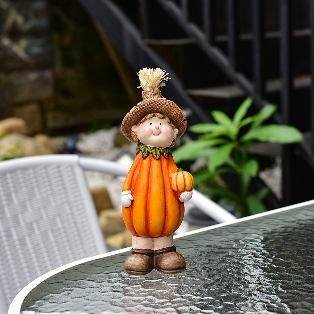 Set tượng chú bé Bí Ngô decor mùa thu