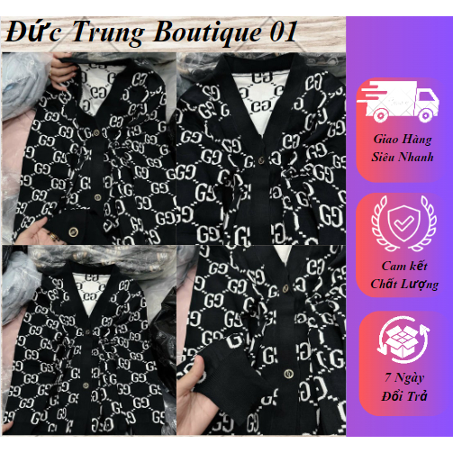 Áo Cadigan Gờ Cê Họa Tiết Nhiều Chữ Gờ Cê Bản Siêu Cấp Neww