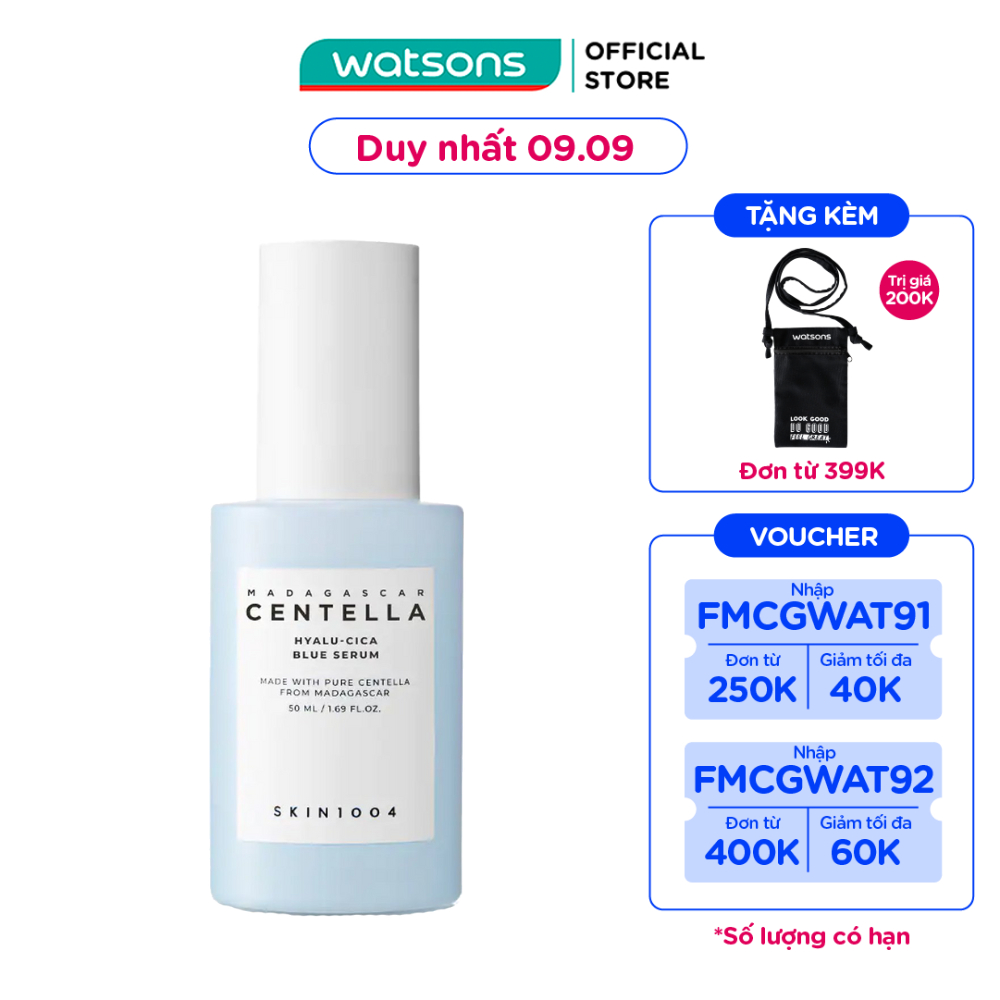 Tinh Chất Skin1004 Madagascar Centella Hyalu-Cica Blue Serum Dưỡng Ẩm & Làm Dịu Da 50ml