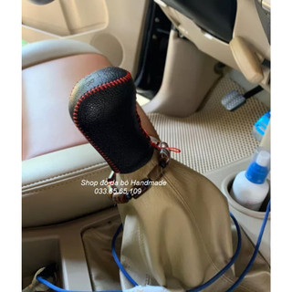 Bọc da cần số xe Ford everest số sàn bằng da bò thật