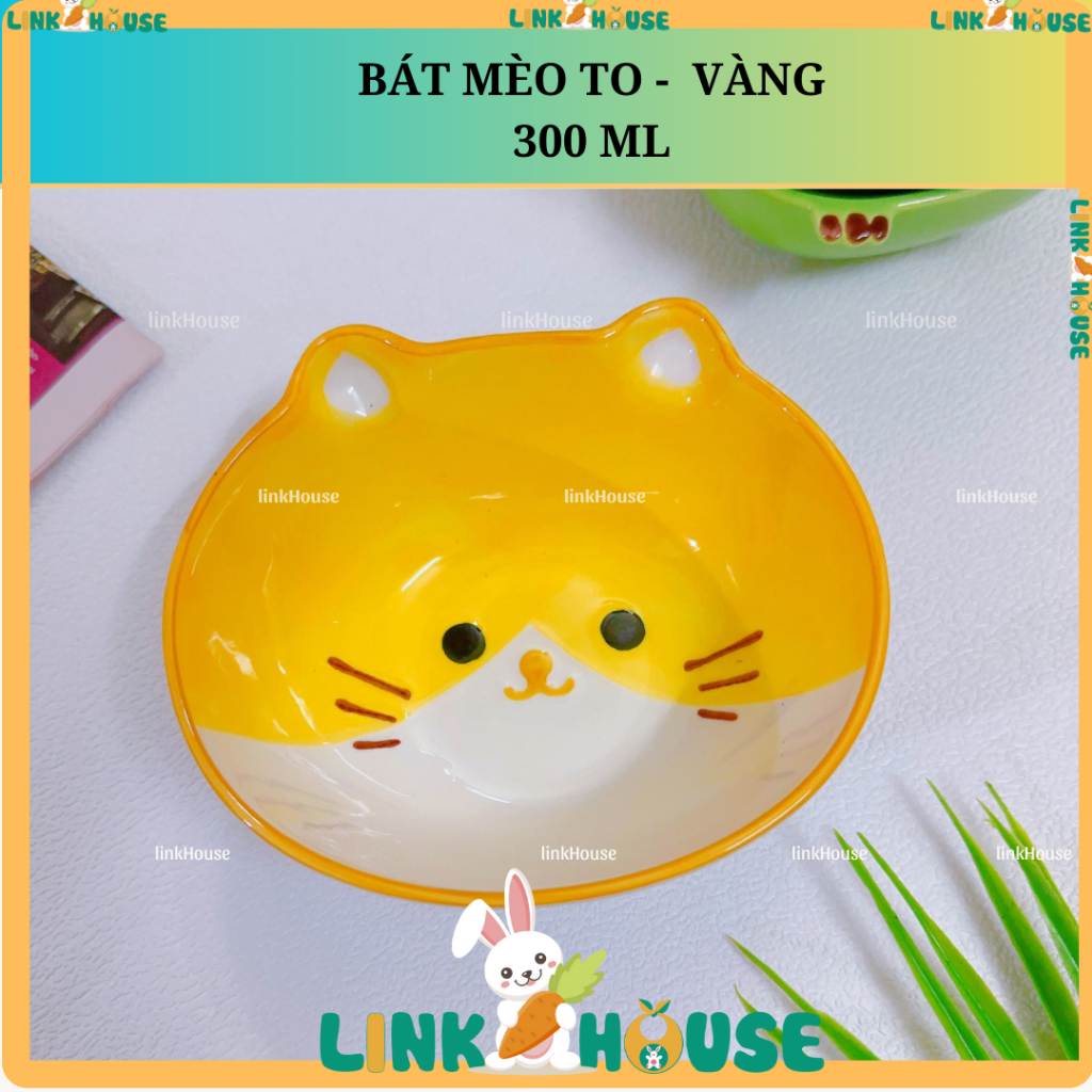 Bát Ăn Dặm, Chén Ăn Dặm Hình Mèo Bằng Gốm Sứ Cap Cấp Cho Bé