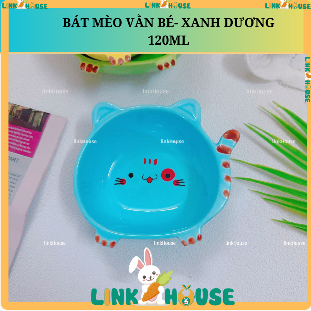 Bát Ăn Dặm, Chén Ăn Dặm Hình Mèo Bằng Gốm Sứ Cap Cấp Cho Bé
