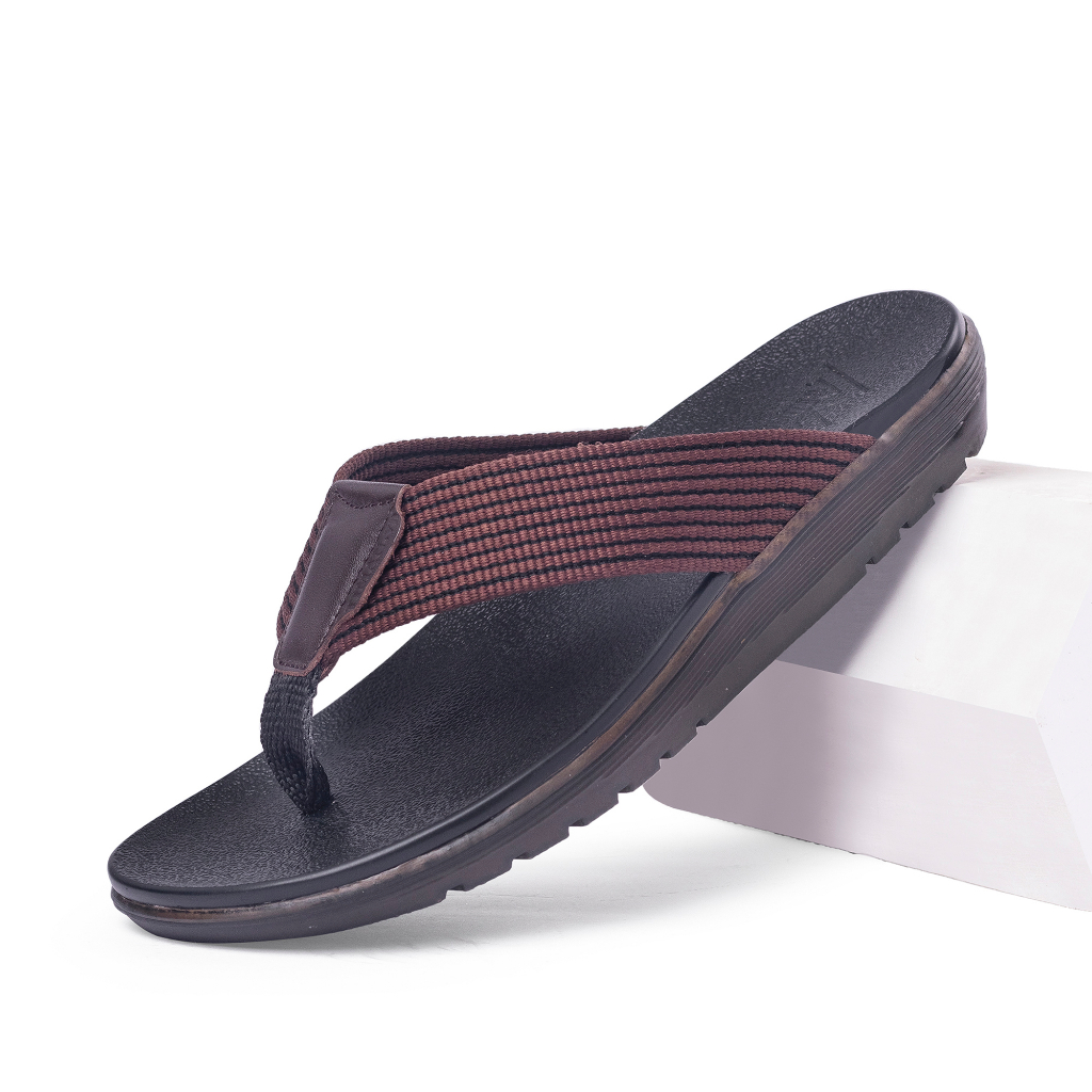 Dép nam xỏ ngón đẹp quai ngang kiểu quai hậu đế bánh mì chất liệu da tông lê cao cấp bảo hành 1 năm DK44 TIMAN