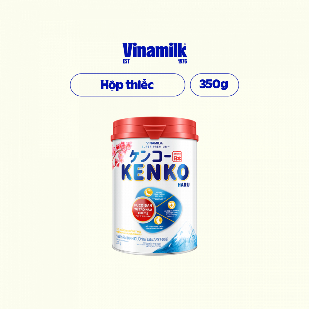 Hộp Sữa bột dành cho người lớn tuổi Vinamilk KenKo Haru Hộp thiếc 350g -Xương khớp khỏe, hỗ trợ đề kháng