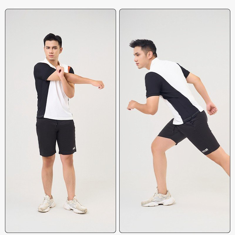 Bộ Quần Áo Thể Thao Nam Mùa Hè LUSSO, Vải Cotton CVC Co Giãn Thoáng Khí, Có Cổ, Thấm Hút Mồ Hôi BTT23-003