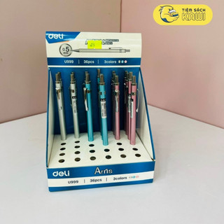 Bút chì kim học sinh Deli kèm đầu tẩy - Ngòi 0.5mm - Vỏ kim loại không hao mòn chống gỉ