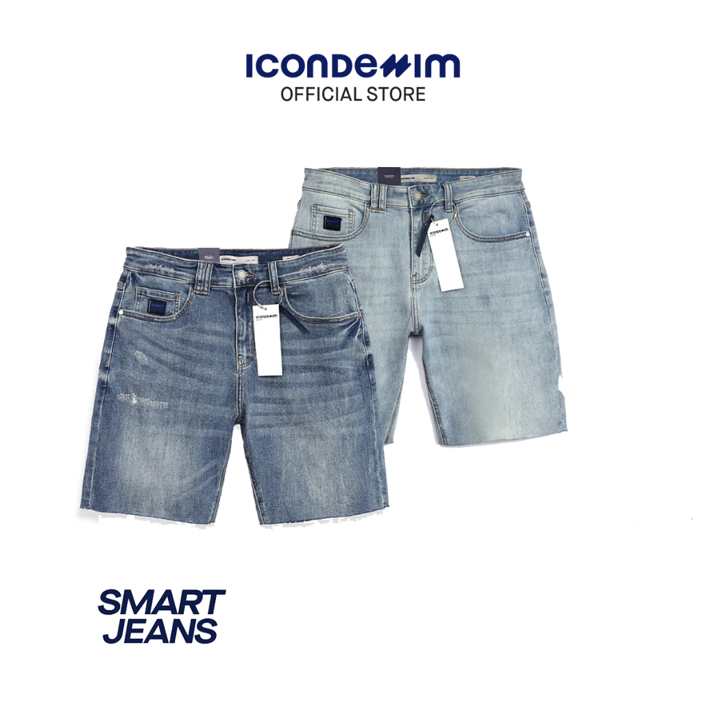 Quần Shorts Smart Jeans ICONDENIM Blue Ripped QSID0144