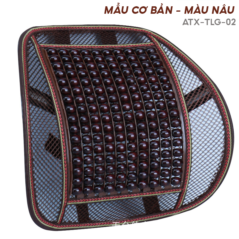 Gối tựa lưng ô tô hạt gỗ AutoX thoáng khí mát mẻ và êm lưng khung thép siêu bền