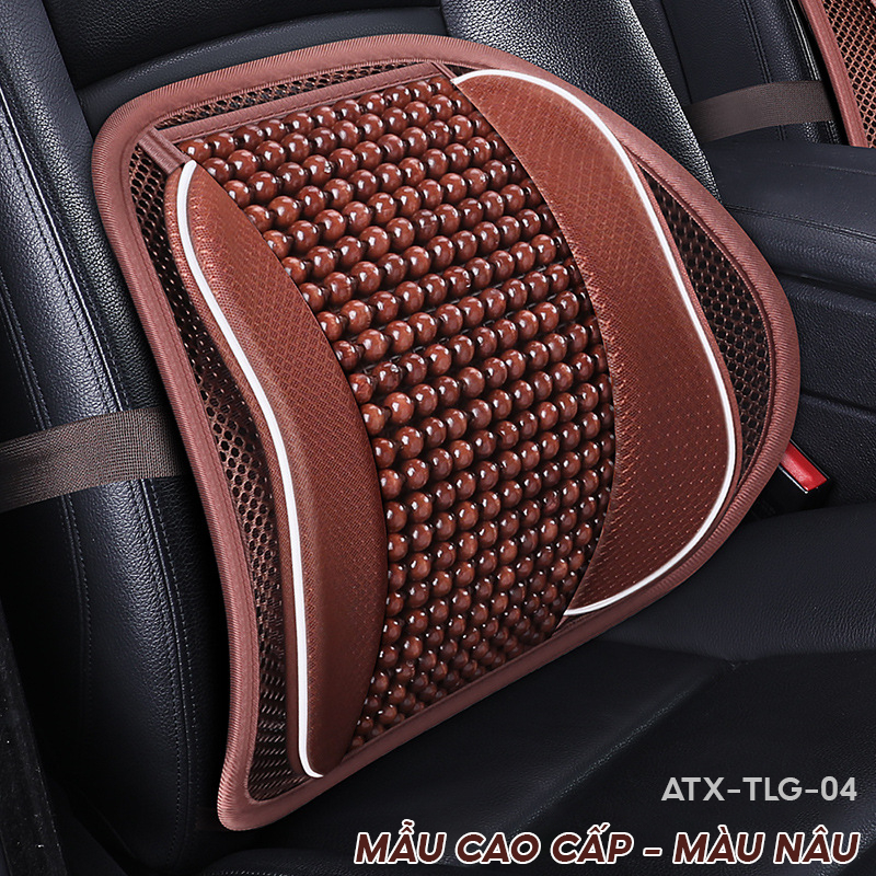Gối tựa lưng ô tô hạt gỗ AutoX thoáng khí mát mẻ và êm lưng khung thép siêu bền