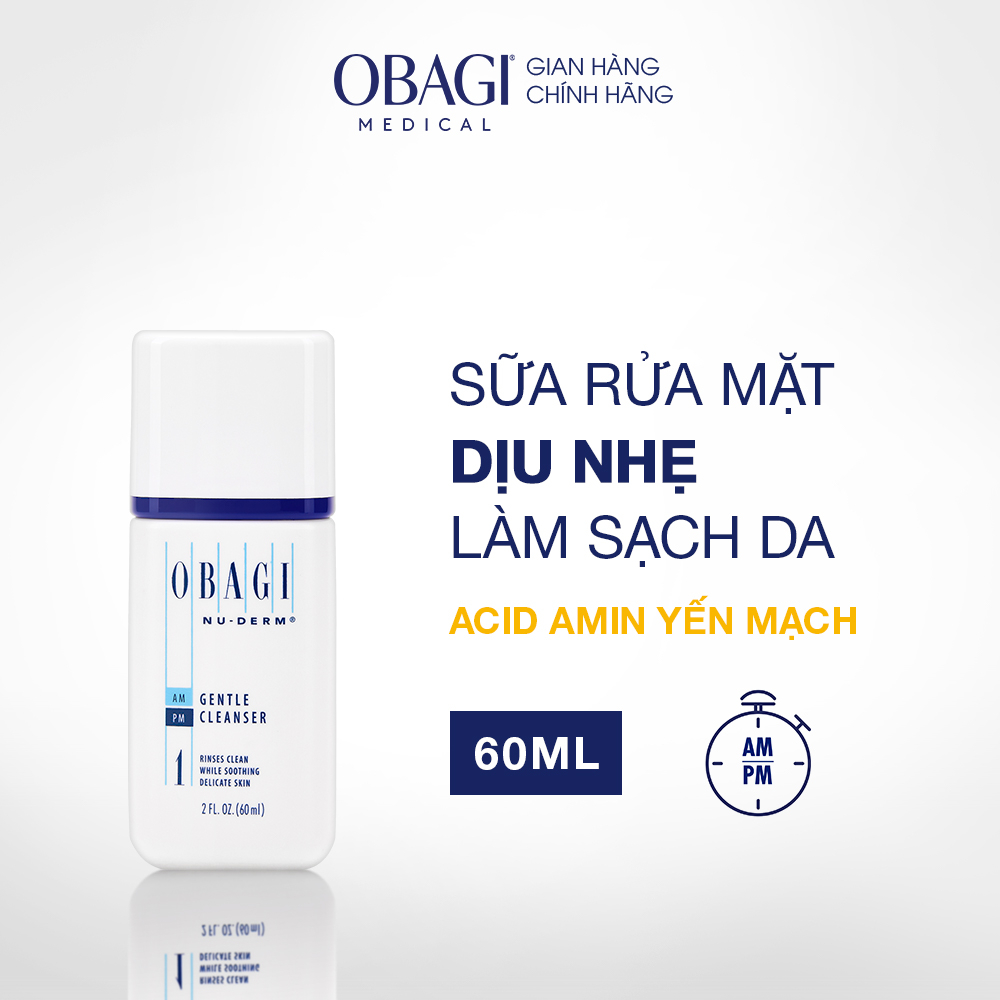 Sữa rửa mặt cho da khô Obagi Nu-derm Gentle Cleanser 60ml