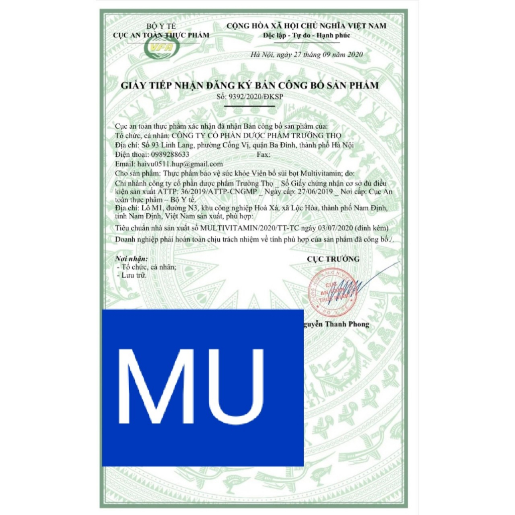 Viên sủi MULTIVITAMIN Tub 20 viên sủi bọt