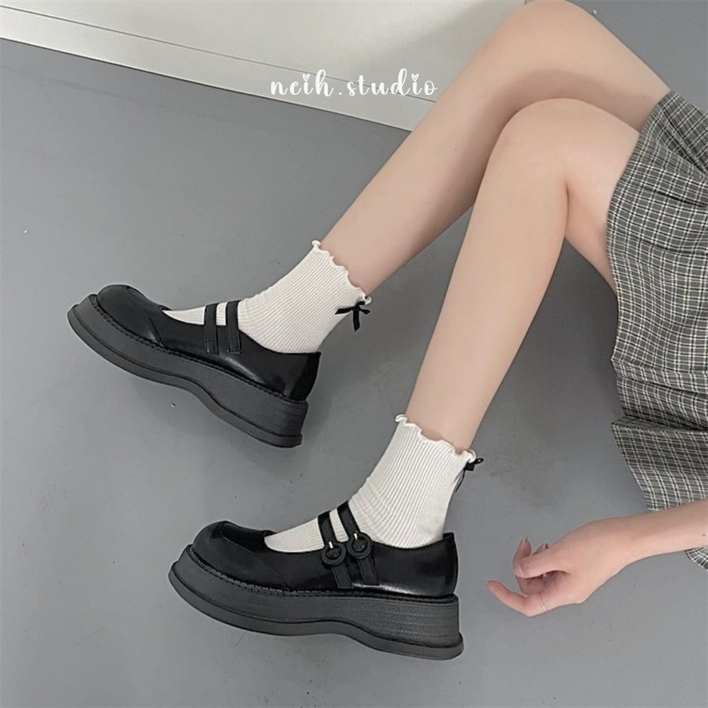 Giày Mary Jane giày da hai quai phong cách cổ điển dành cho nữ neih.studio