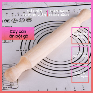 Cây lăn bột làm bánh bao, cây cán bột làm bánh bằng gỗ kích thước 40cm, giấy nến Trường Xuân