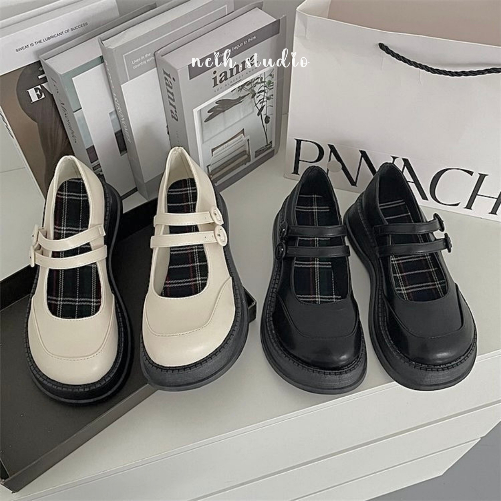 Giày Mary Jane giày da hai quai phong cách cổ điển dành cho nữ neih.studio