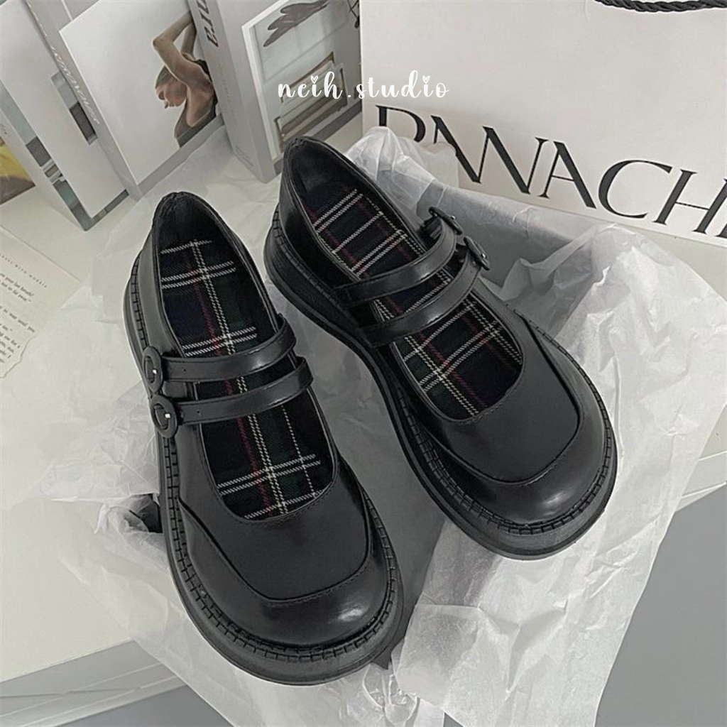 Giày Mary Jane giày da hai quai phong cách cổ điển dành cho nữ neih.studio