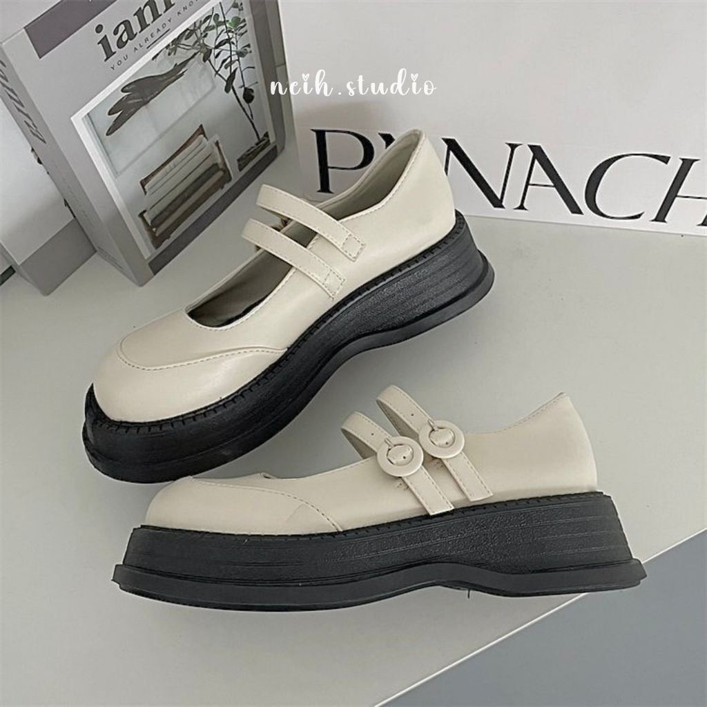 Giày Mary Jane giày da hai quai phong cách cổ điển dành cho nữ neih.studio