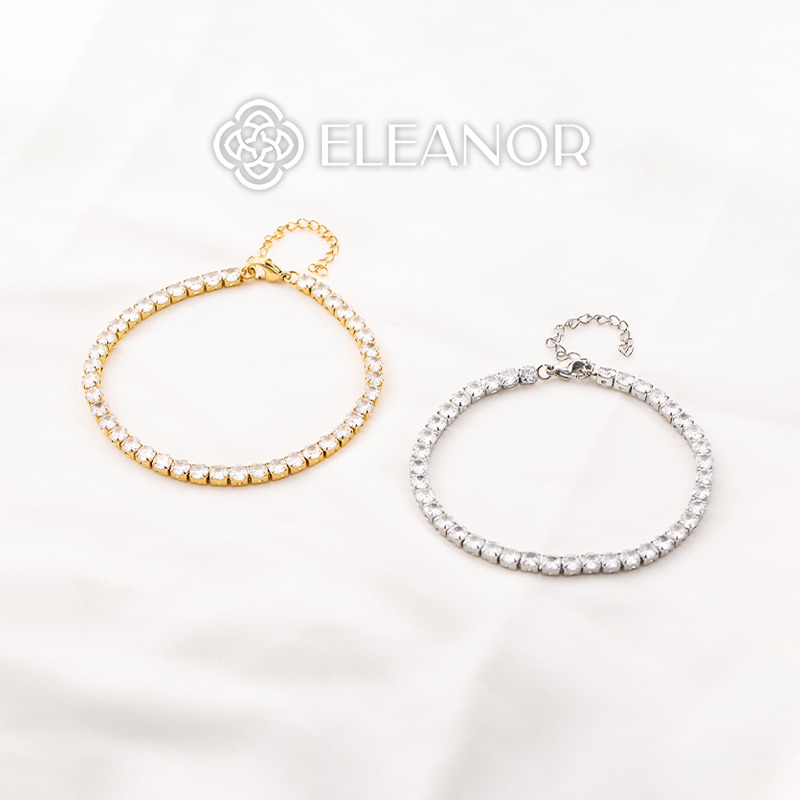 Vòng tay nữ titan Eleanor Accessories đính đá lấp lánh phụ kiện trang sức 6156