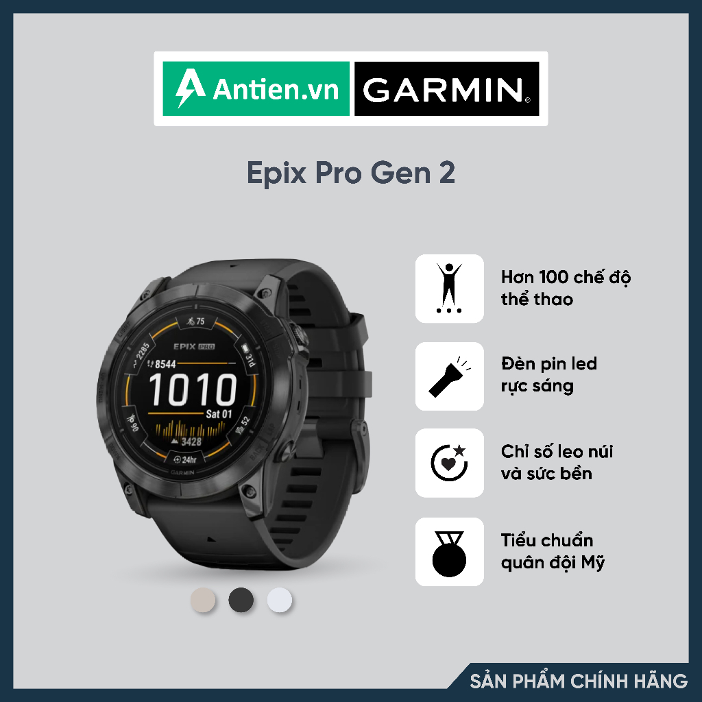 Đồng hồ thể thao thông minh Garmin Epix Pro (Gen 2) – Sapphire, Titanium BH 12 tháng hàng chính hãng