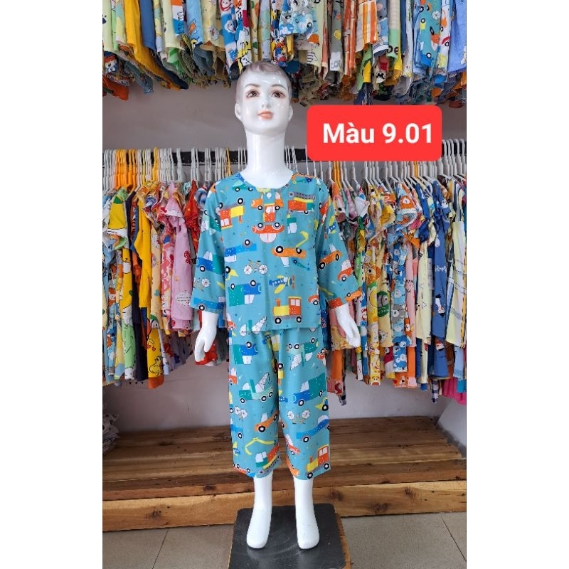 Bộ quần áo tole lanh KIM CƯƠNG tay dài bé trai chất mềm mịn mát