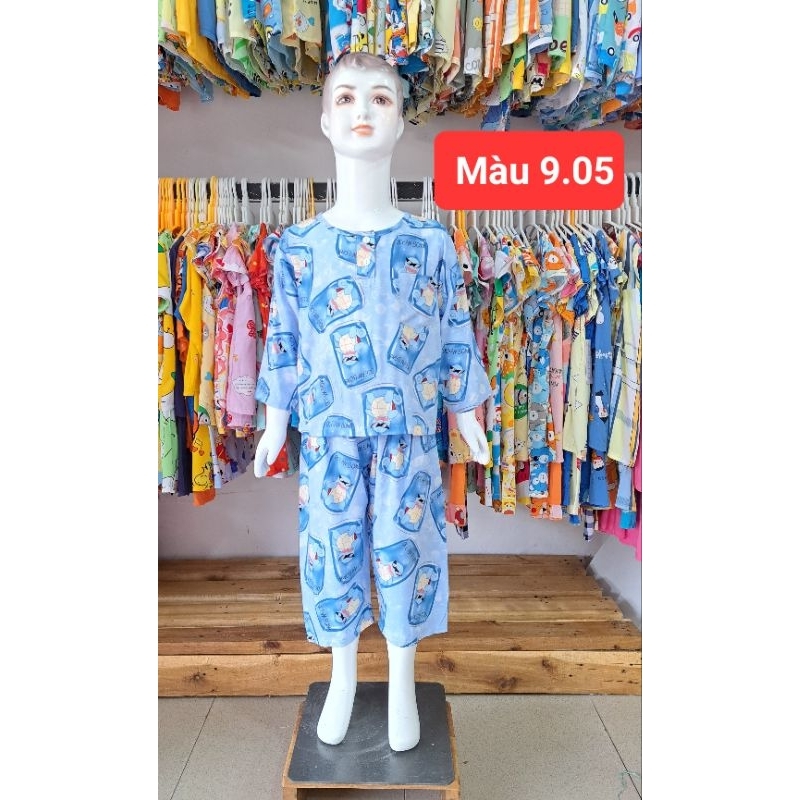 Bộ quần áo tole lanh KIM CƯƠNG tay dài bé trai chất mềm mịn mát