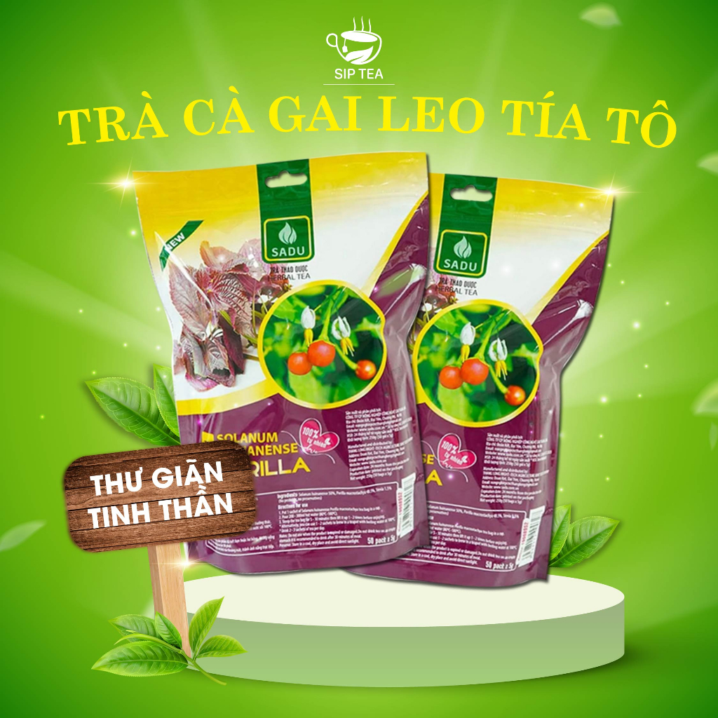 Trà Cà Gai Leo Tía Tô SADU túi lọc chính hãng thảo dược thanh lọc cơ thể thải độc mát gan