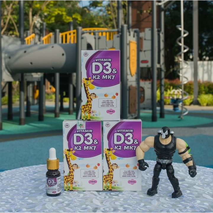 (Chính hãng, giá tốt, hiệu quả) Vitamin D3 & K2 Mk7 nhỏ giọt - Dùng cho trẻ biếng ăn, còi xương, kém hấp thu (lọ 10ml)