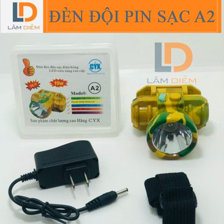 Đèn đội đầu siêu sáng pin sạc choá 5cm nhỏ gọn 2 chế độ sáng A2