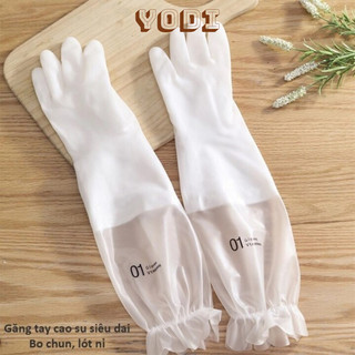 Cặp bao tay bọc nỉ, bao tay rửa chén bọc nỉ thoáng khí, găng tay dẻo dai, giúp bảo vệ da tay tuyệt đối, găng tay
