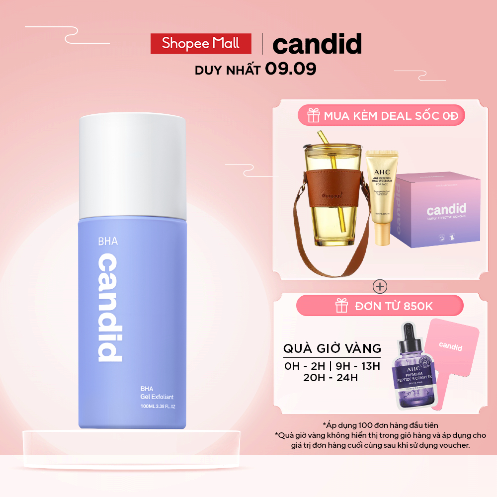 Hoạt Chất BHA Tẩy Tế Bào Chết & Thông Thoáng Lỗ Chân Lông - CANDID BHA Gel Exfoliant 100ml