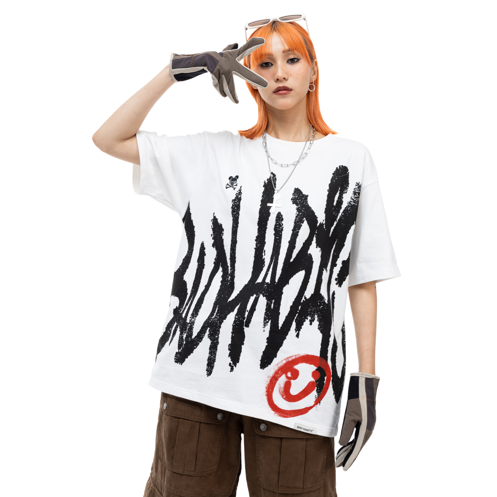 Áo Thun Unisex WHITE FREEHAND TYPO TEE 100% Cotton - Local Brand Chính Hãng