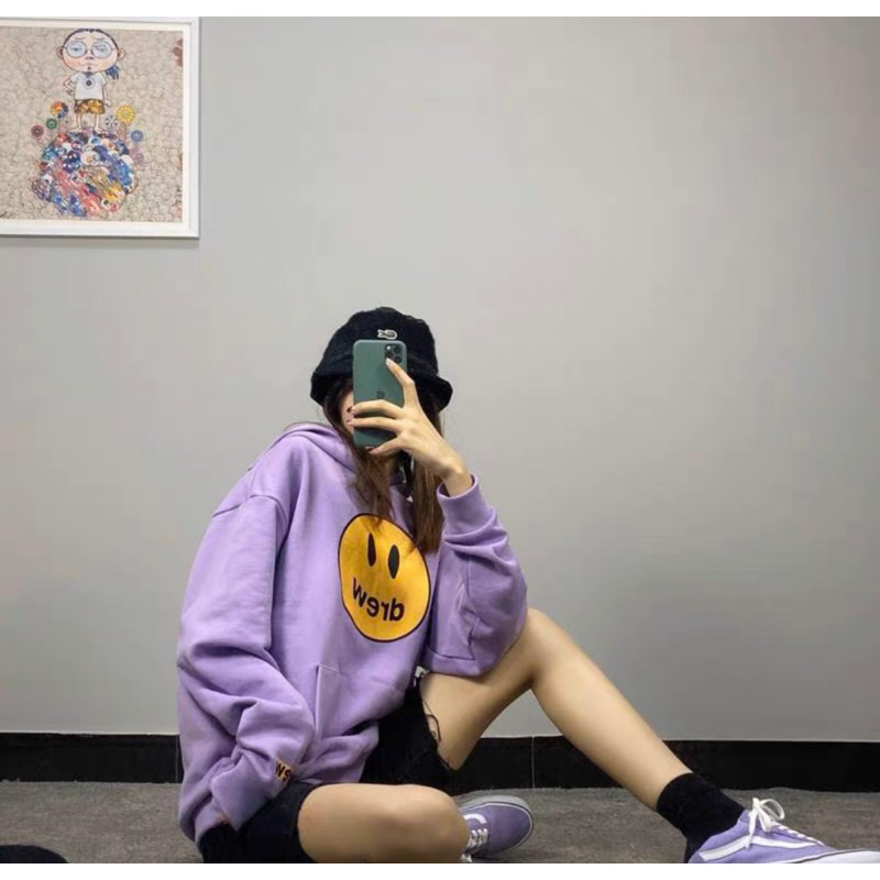 Áo nỉ Hoodie unisex Đờ Rew full tag mác, nỉ bông cotton mịn