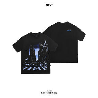 Áo thun SLY Cat Thinking đen