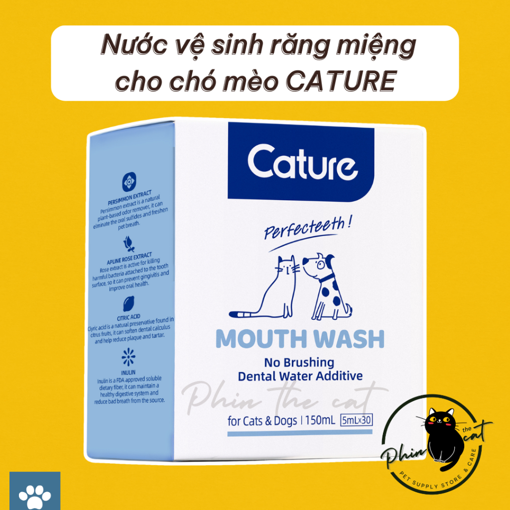 Nước vệ sinh răng miệng chó mèo CATURE ORAL CARE PRO MOUTHWASH | phinthecat