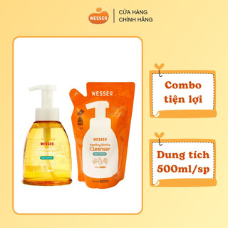 Bộ túi - chai nước rửa bình sữa wesser 500ml